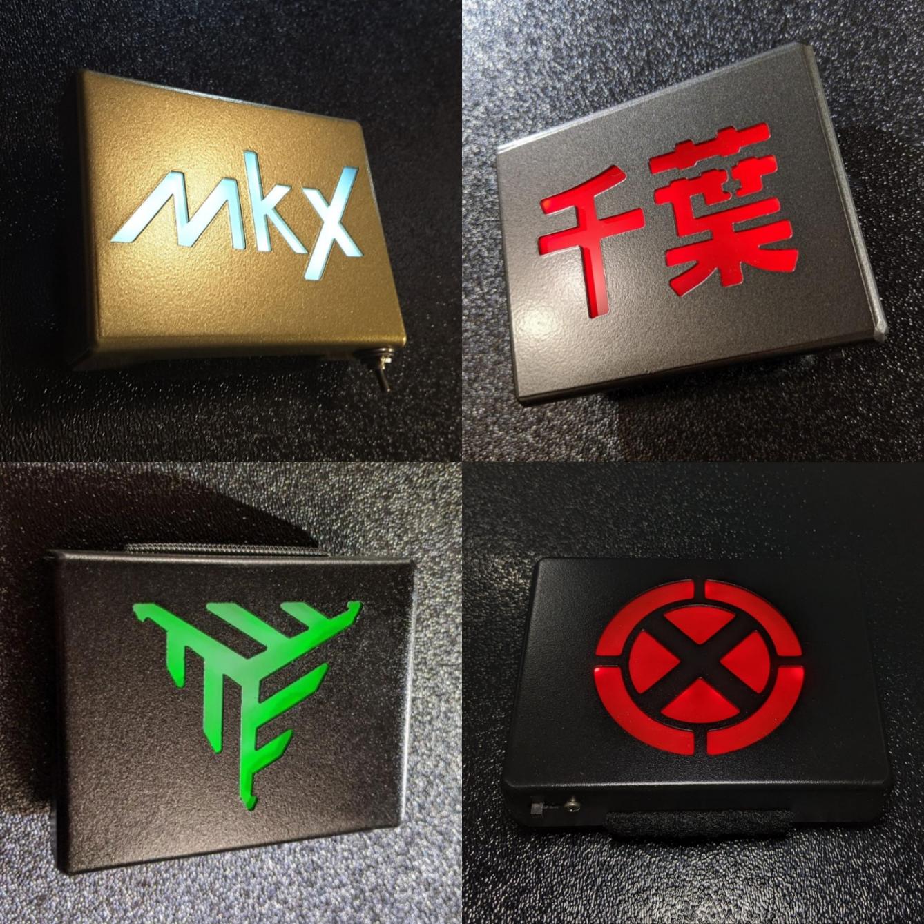 Custom glowing led belt buckles choose your own logo