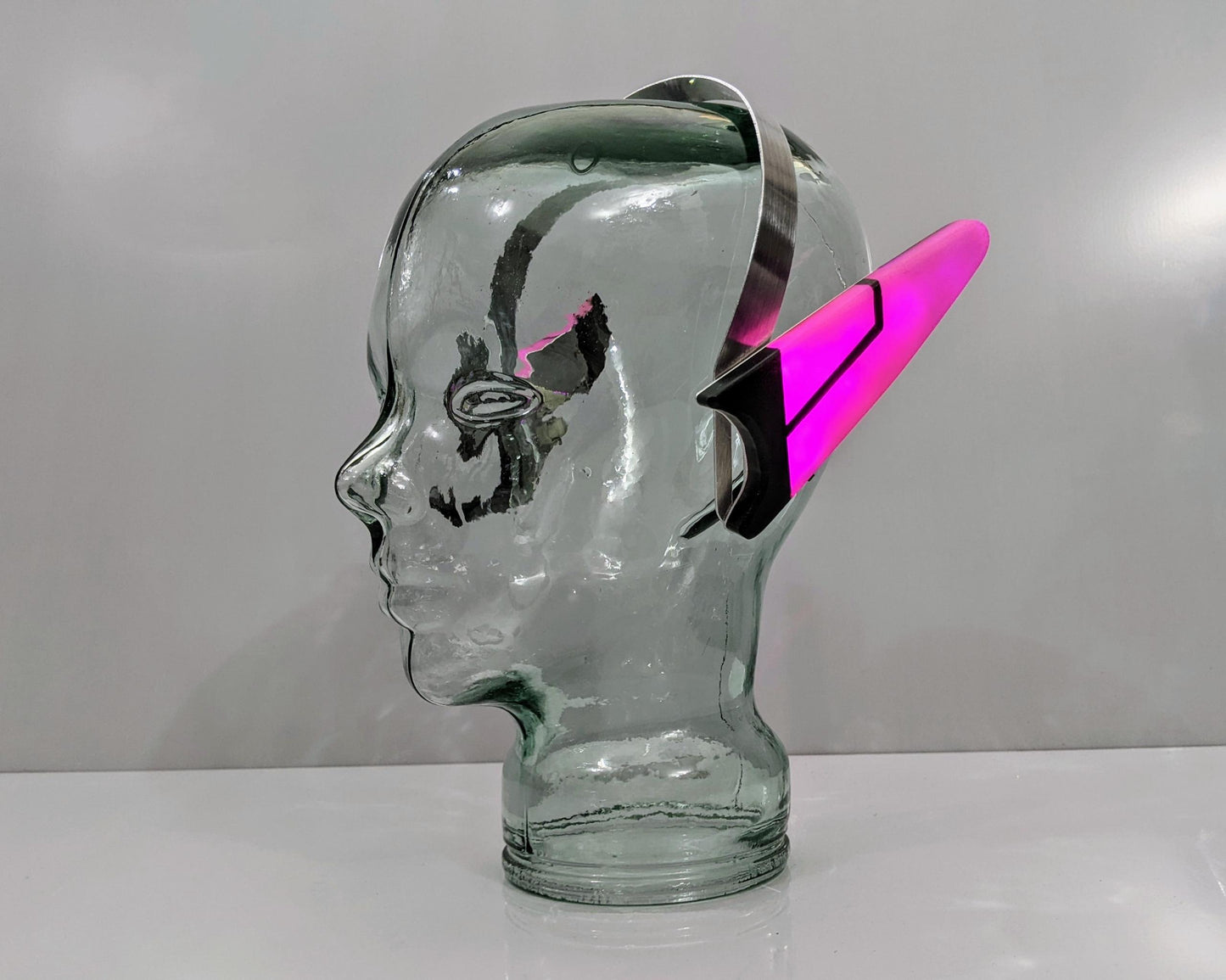 glowing costume cyberpunk ears costume accessory made from metal and plastic