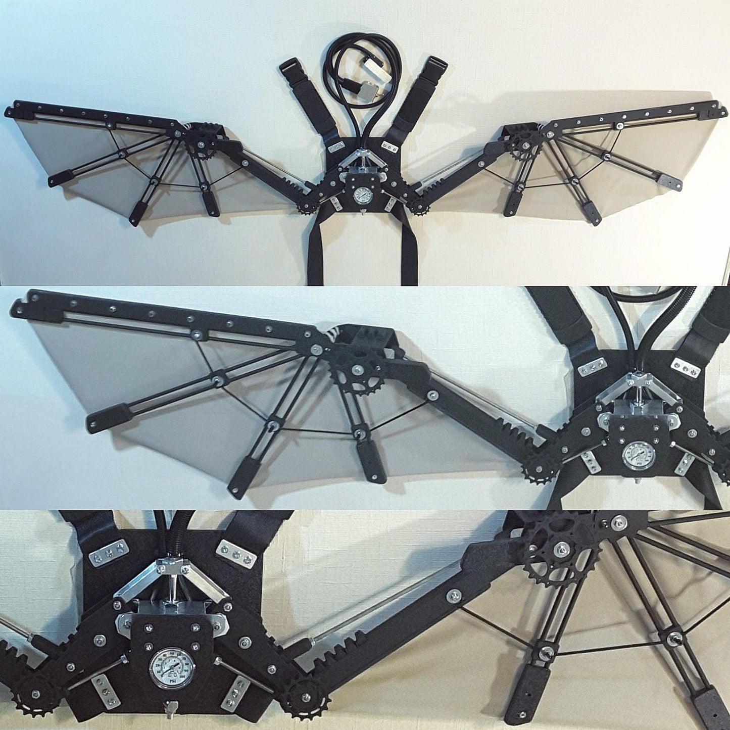 Deluxe CO2 Steampunk Wings - Opens 6.5 Feet Wide