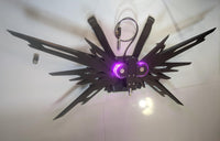 Futuristic mechanical working costume wings with LED light effects