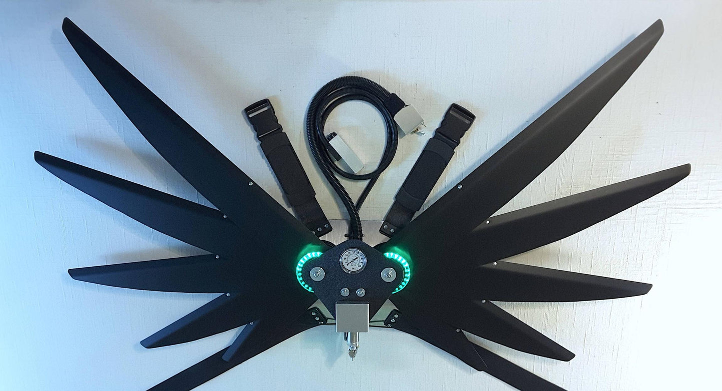 Metal CO2 powered mechanical wings fan out style