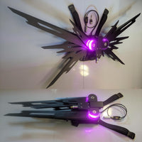 Futuristic mechanical working costume wings with LED light effects