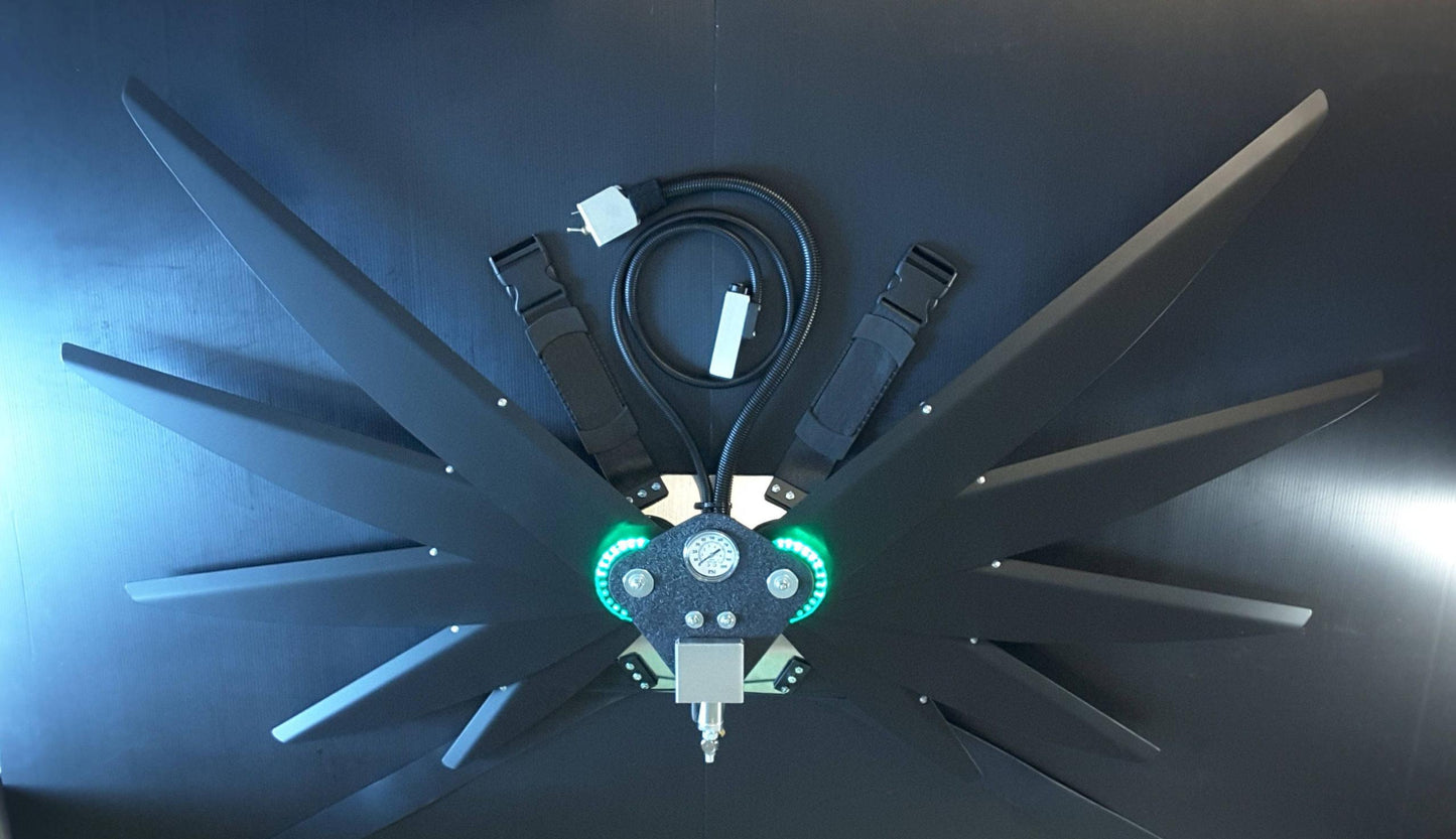 Metal CO2 powered mechanical wings fan out style