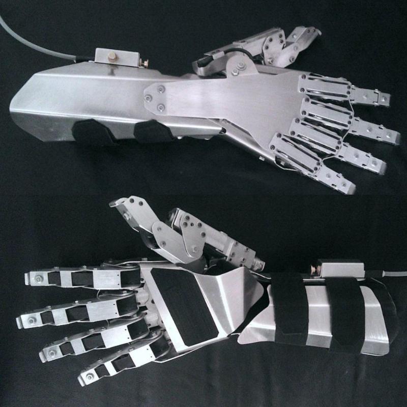 robotic exoskeleton gauntlets made of metal