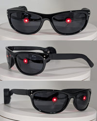 terminator sunglasses with glowing red eyes